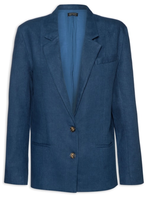 Blazer Feminino Marcella Linho - Azul