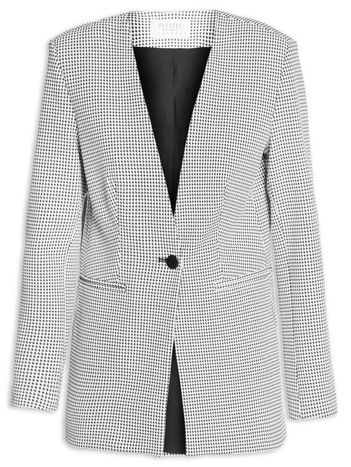 Blazer Feminino Milão Pied Poule - Branco