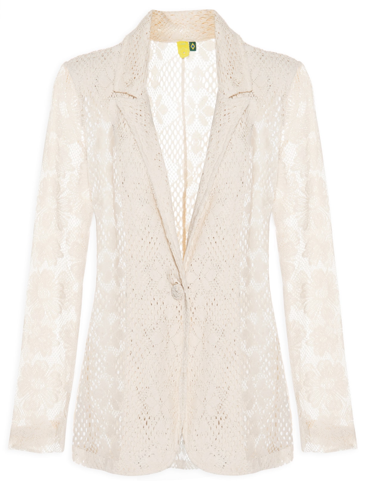 Blazer Feminino Mix Renda Doce Sonho - Bege