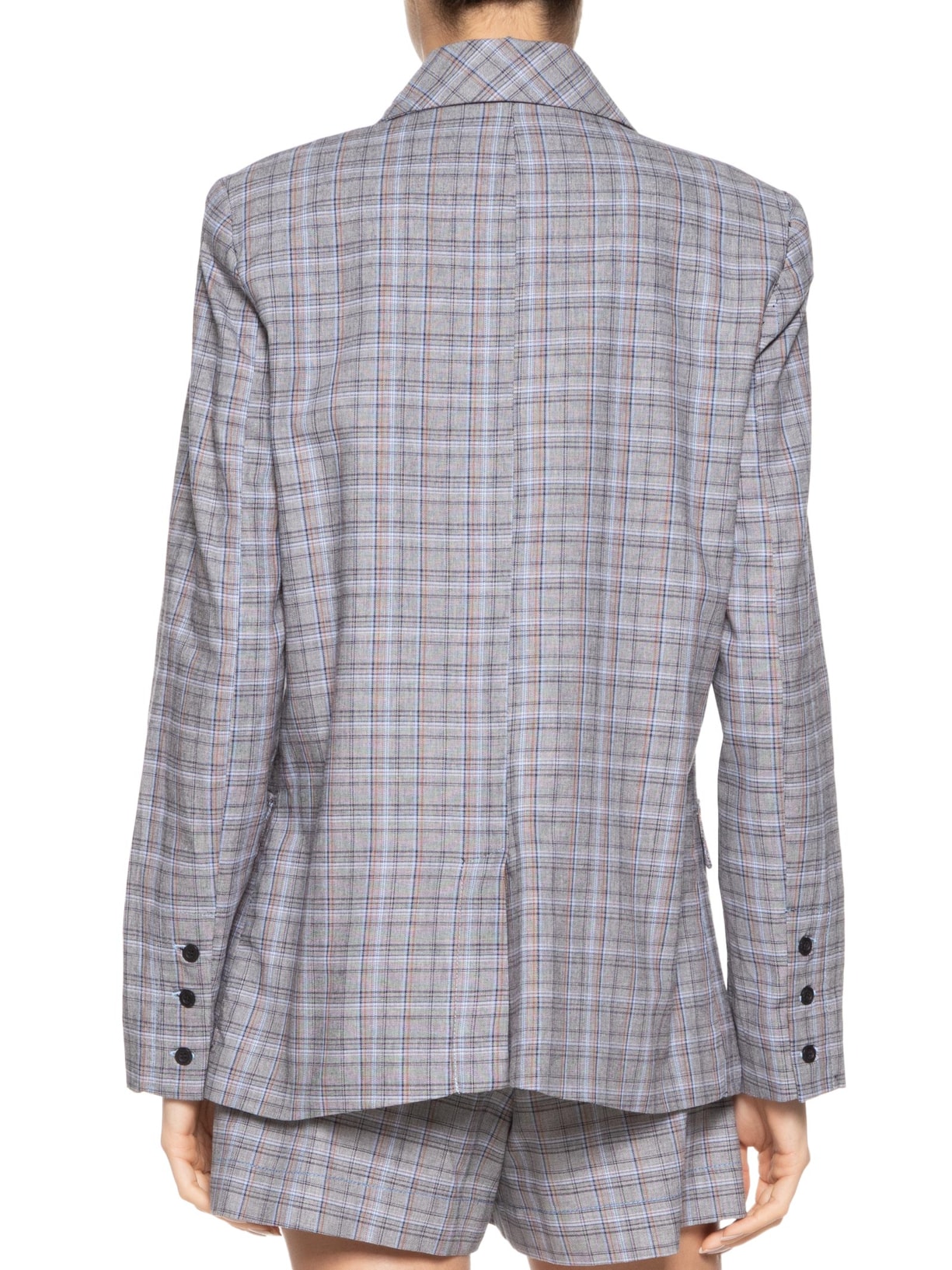 Blazer Feminino Oversized Alfaiataria Xadrez Cinza Dress To