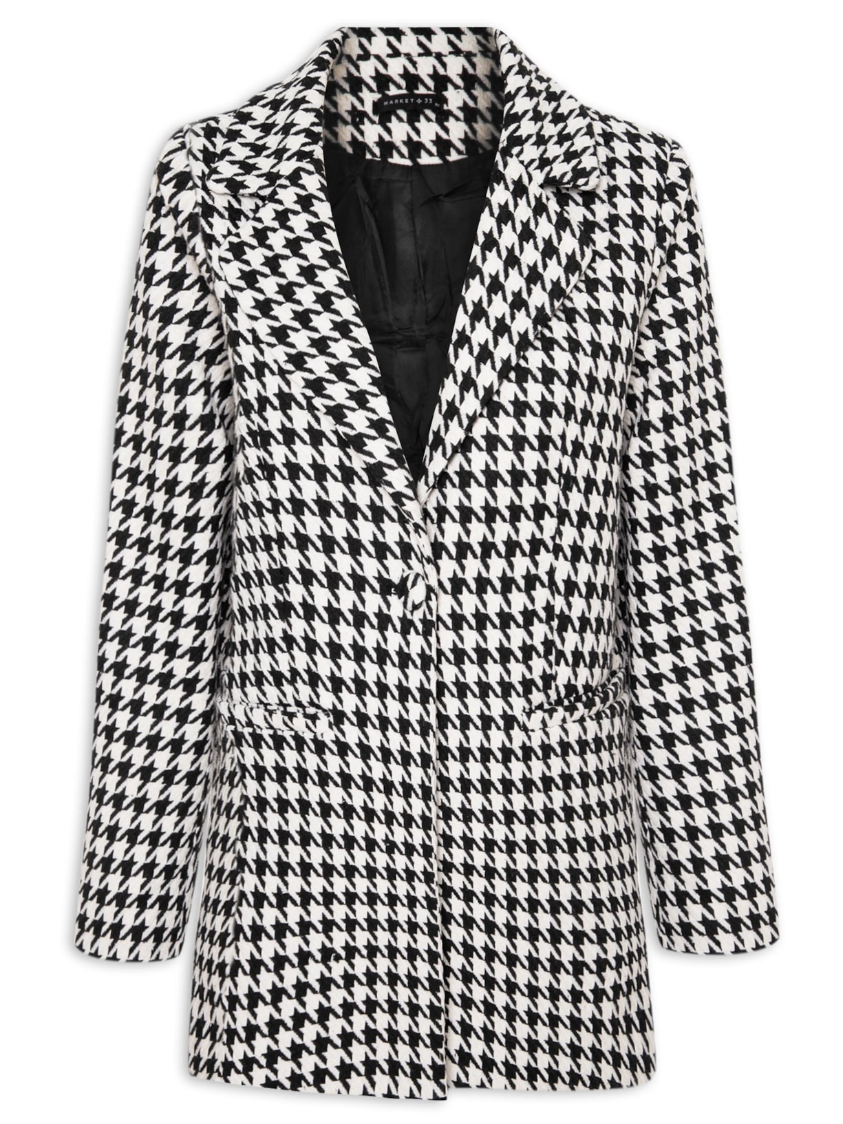 Blazer Feminino Pied De Poule - Preto