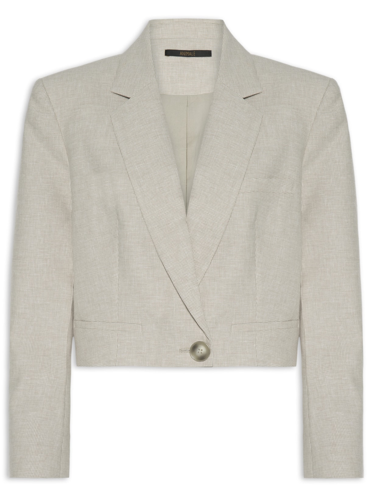 Blazer Feminino Quadradinho Pied de Poule Bege Animale
