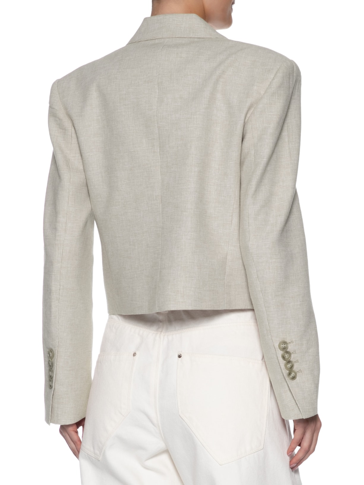 Blazer Feminino Quadradinho Pied de Poule Bege Animale