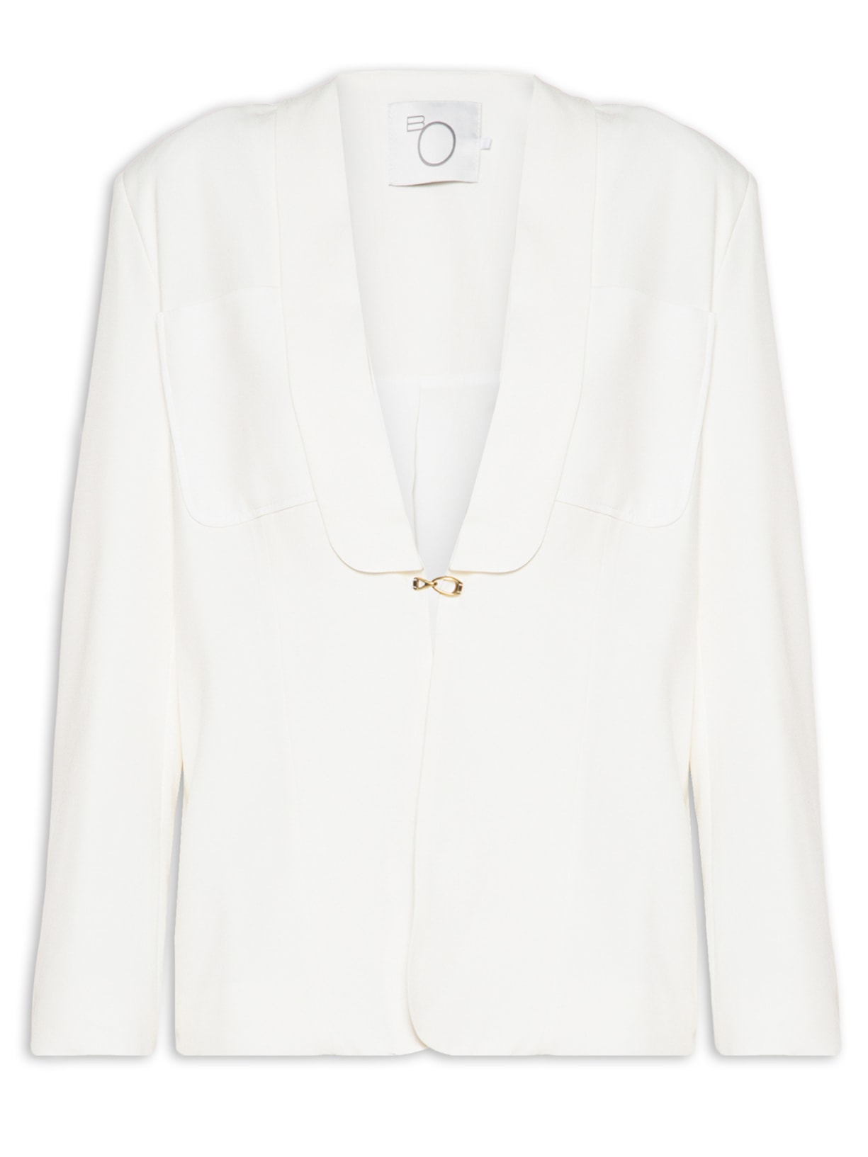 Blazer Feminino Regular Alongado Com Faixa - Branco