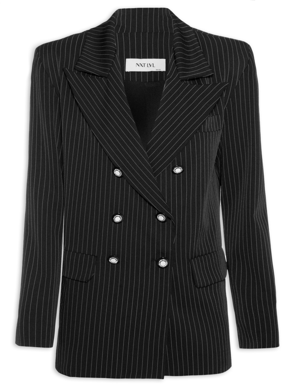 Blazer Feminino Risca De Giz - Preto