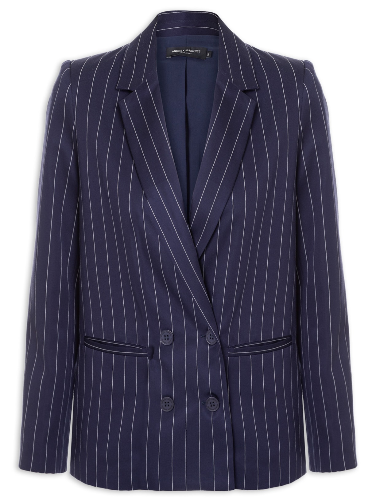 Blazer Feminino Risca Reto Transpasse - Azul