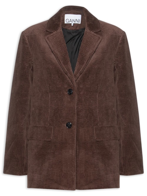 Blazer Feminino Seersucker Curduroy - Marrom
