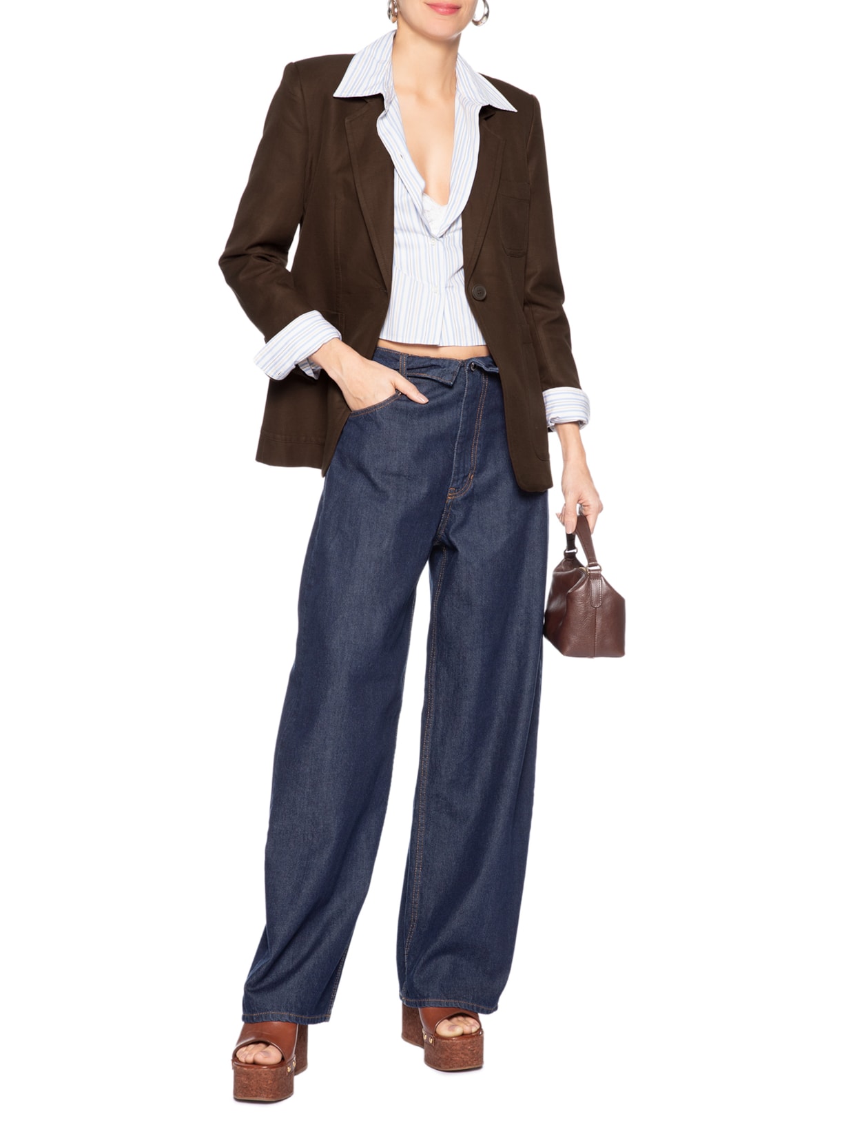 Blazer Feminino Slim Brumas Marrom Animale