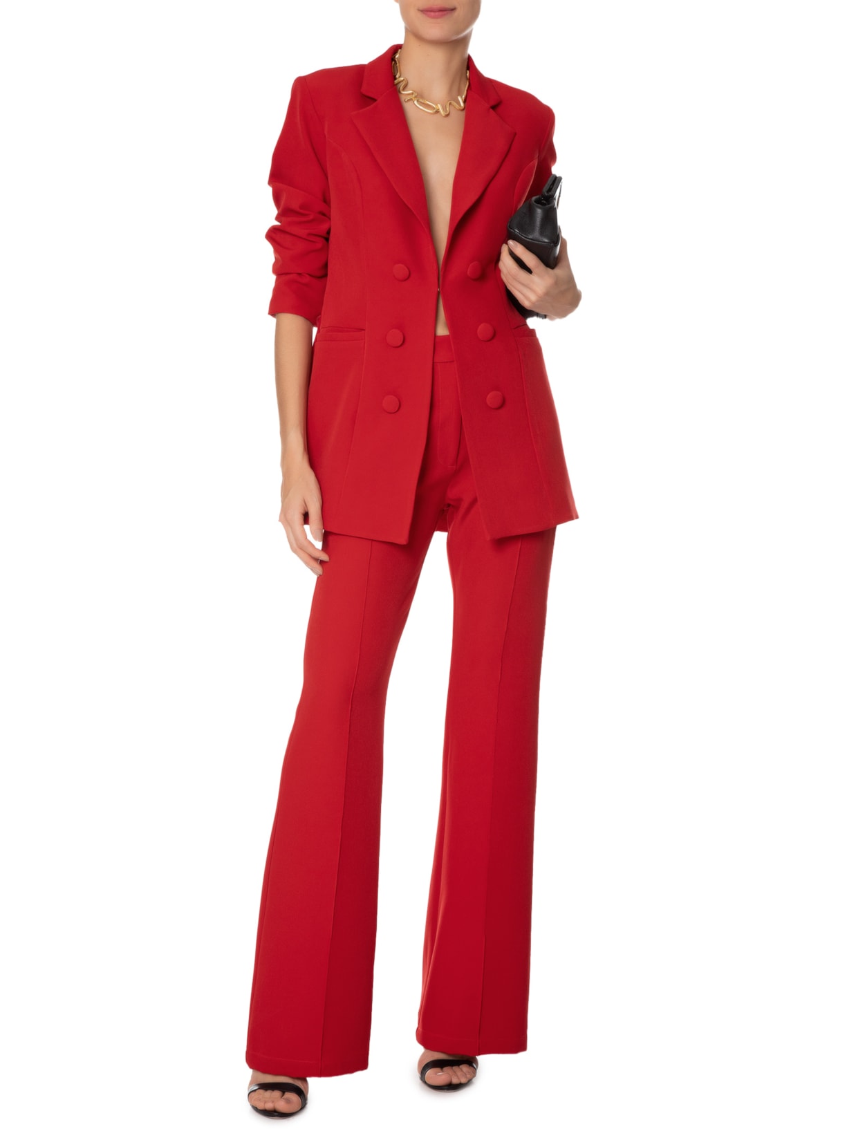 Blazer Feminino Slim Vermelho Nui Nui