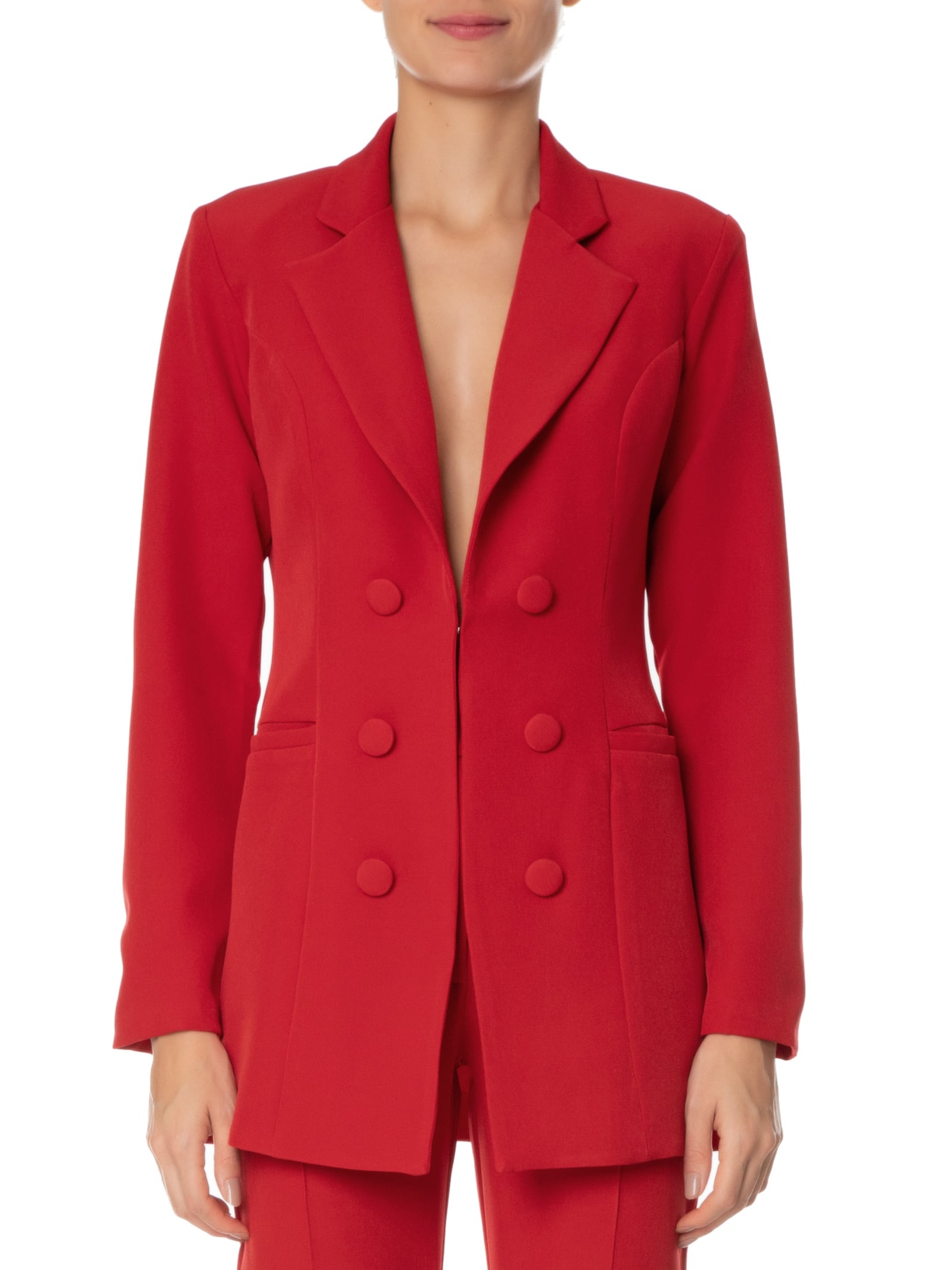 Blazer Feminino Slim Vermelho Nui Nui