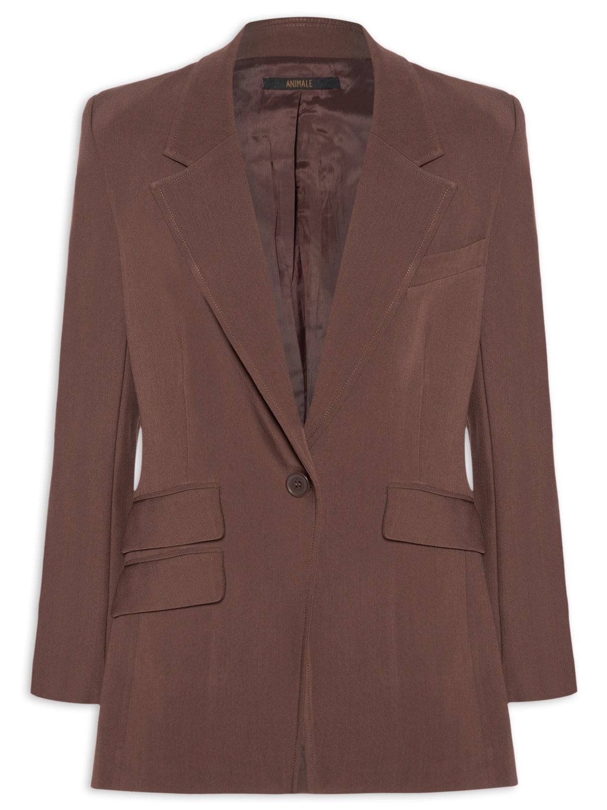 Blazer Feminino Slim Voyage Marrom Animale