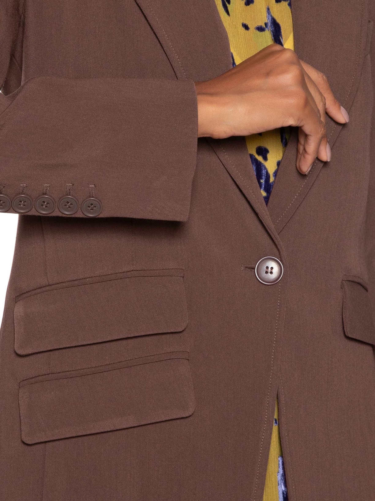 Blazer Feminino Slim Voyage Marrom Animale