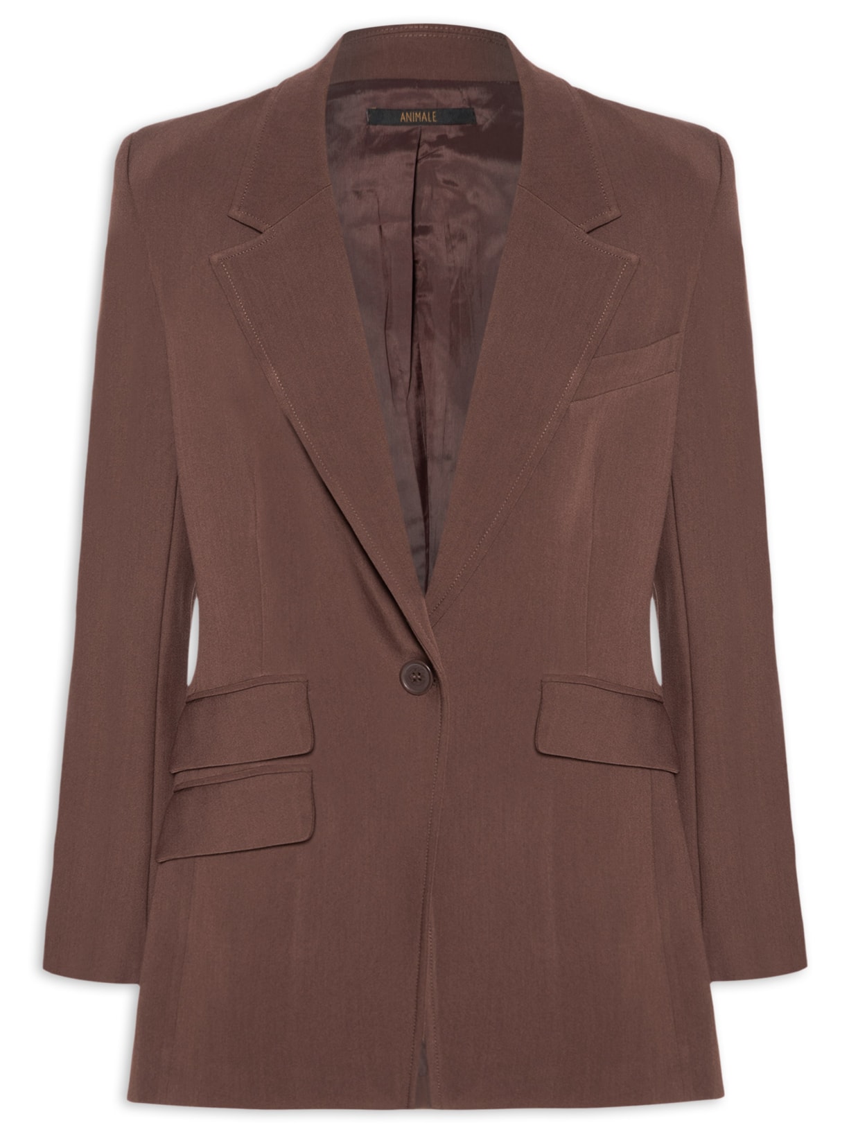 Blazer Feminino Slim Voyage Marrom Animale