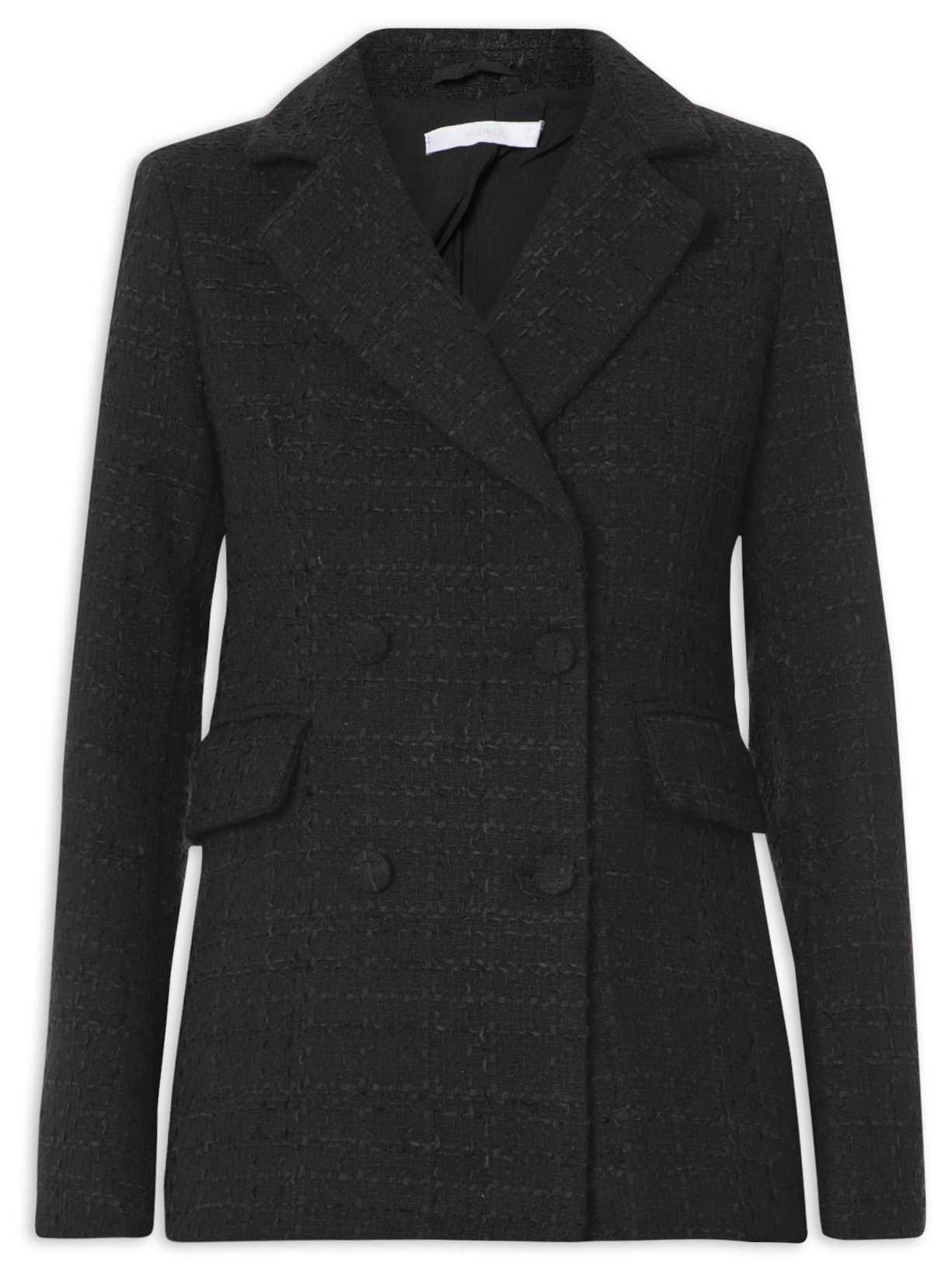 Blazer Feminino Tecido Tweed - Preto