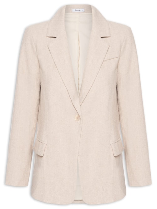 Blazer Feminino Texturizado - Bege
