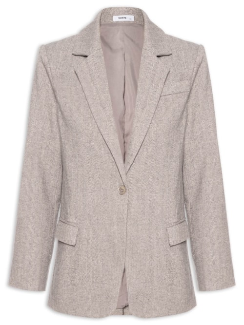 Blazer Feminino Texturizado - Cinza