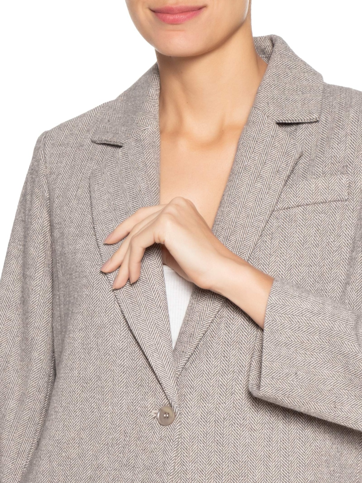 Blazer Feminino Texturizado Cinza Basiq