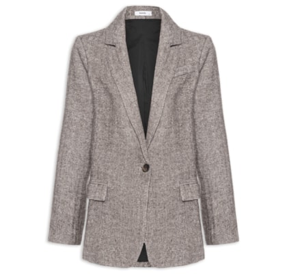 Blazer Feminino Texturizado - Cinza