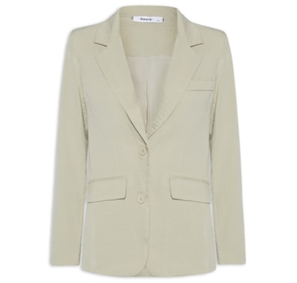 Blazer Feminino Texturizado Com Bolso - Bege