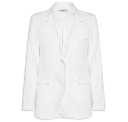 Blazer Feminino Texturizado Com Bolso - Branco