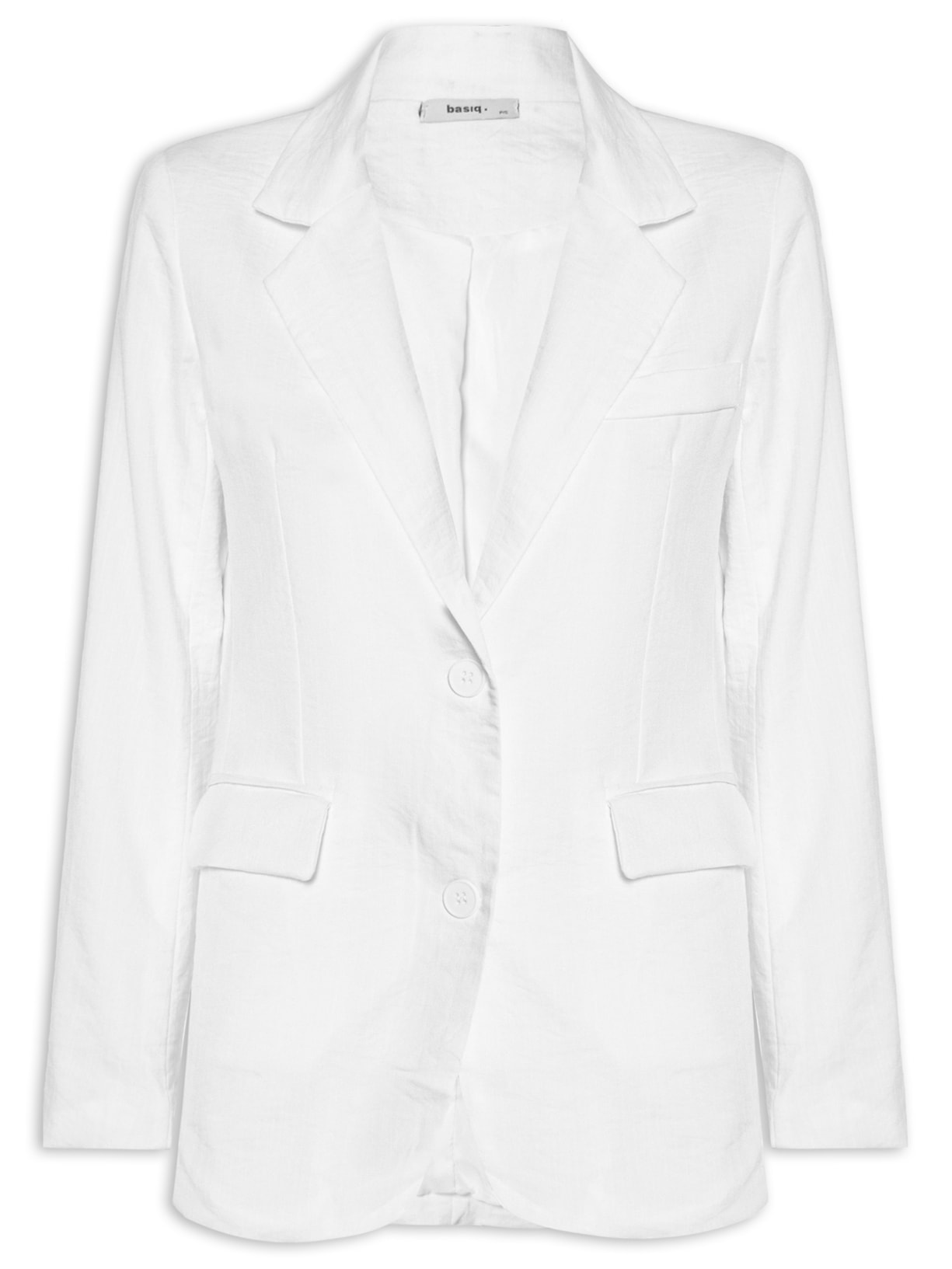 Blazer Feminino Texturizado Com Bolso - Branco
