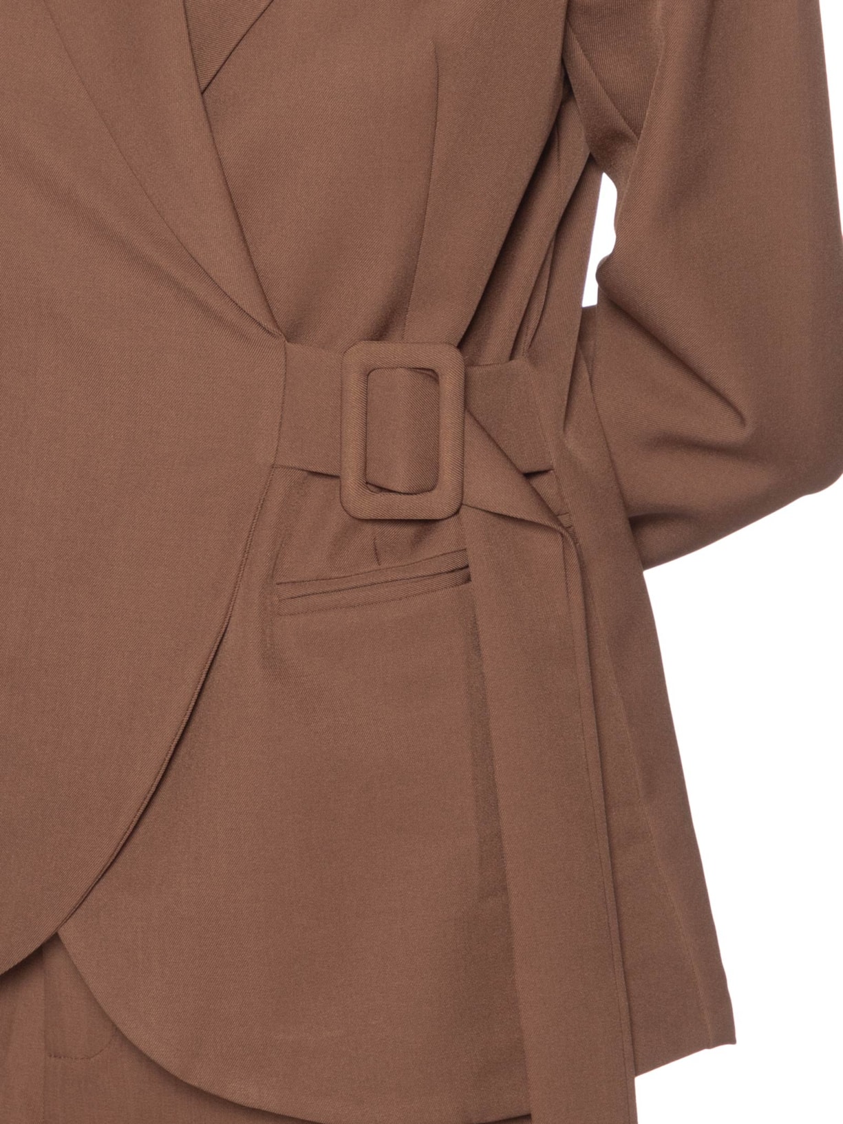 Blazer Feminino Transpassado Marrom Basiq