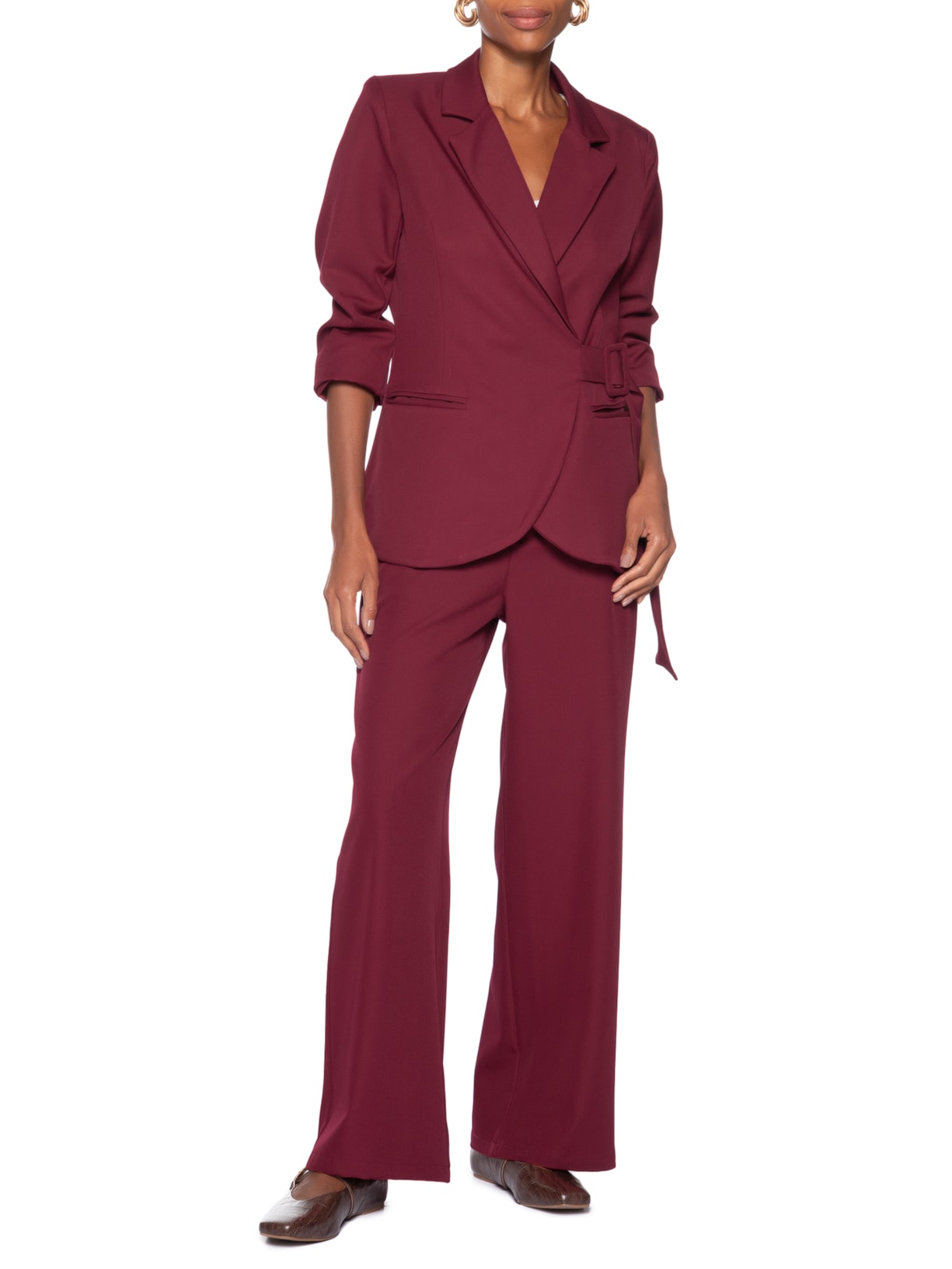 Blazer Feminino Transpassado Vermelho Basiq