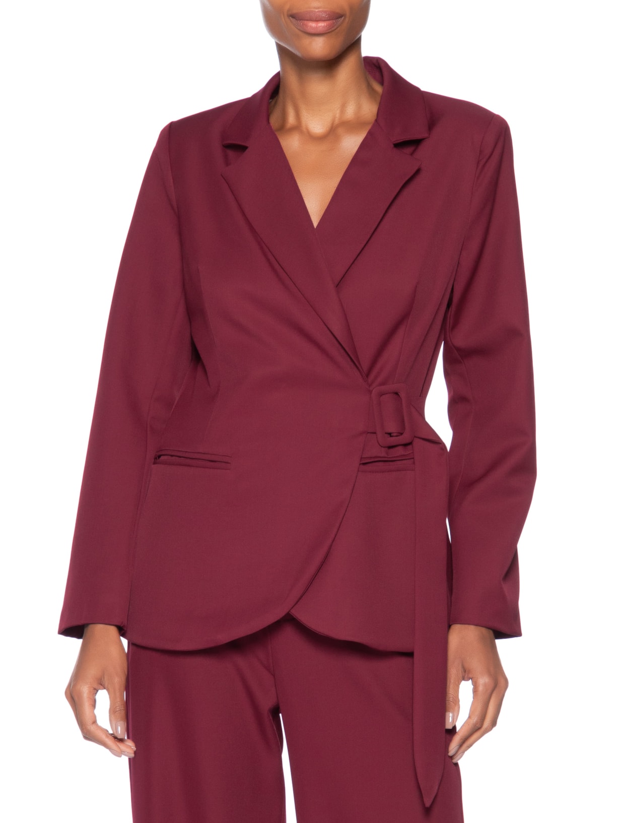Blazer Feminino Transpassado Vermelho Basiq