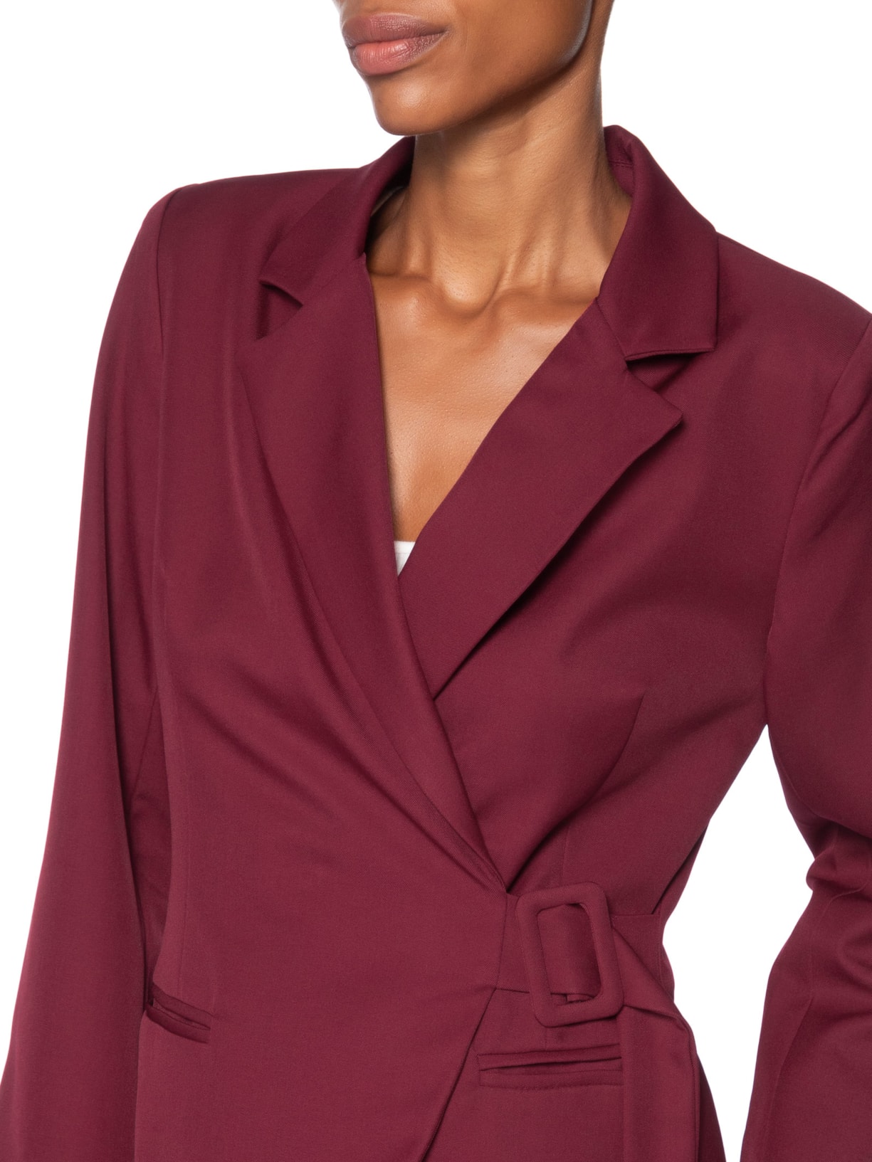 Blazer Feminino Transpassado Vermelho Basiq