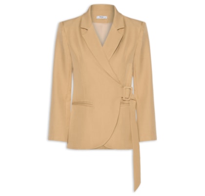 Blazer Feminino Transpassado – Bege