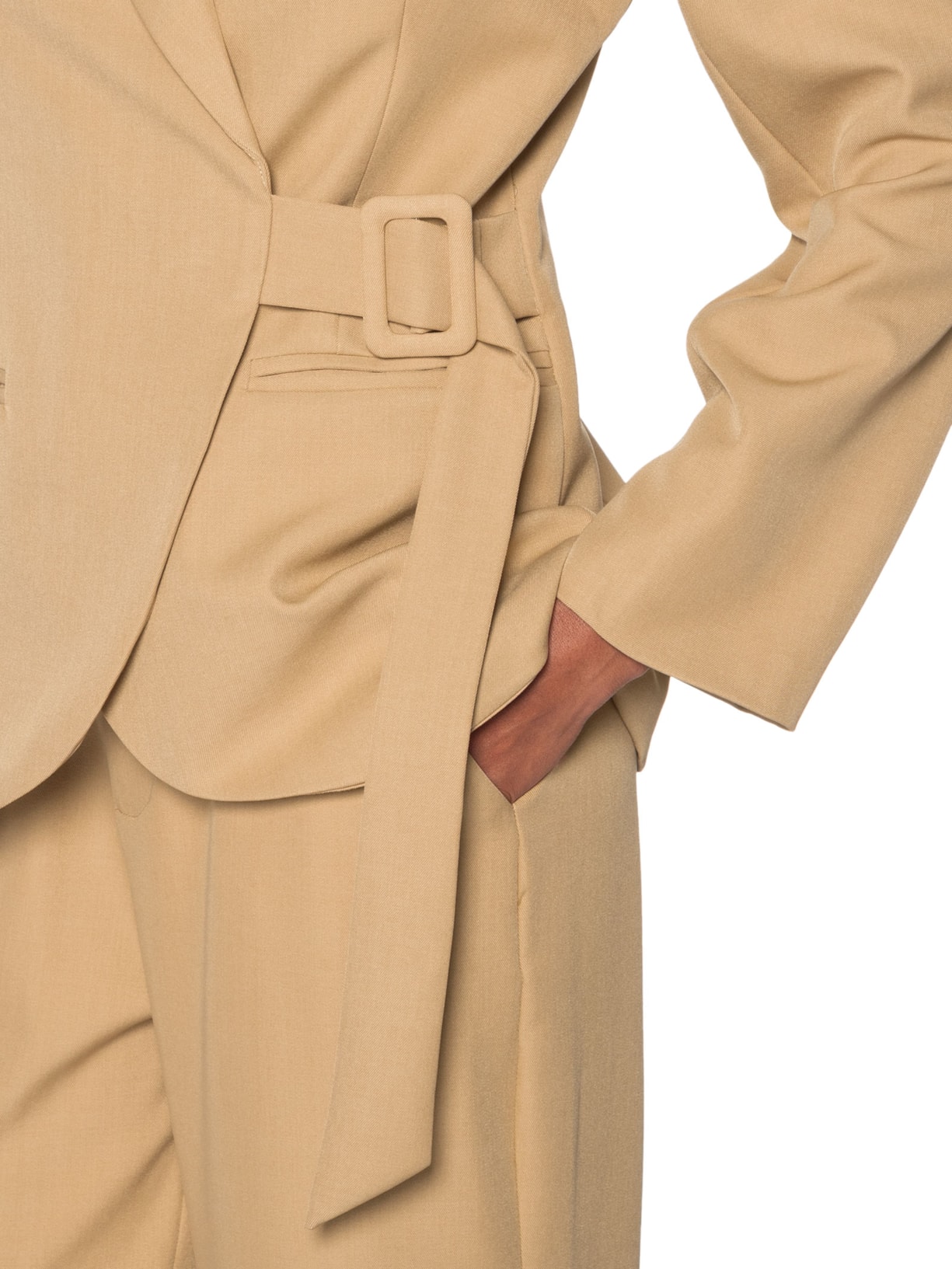 Blazer Feminino Transpassado – Bege Basiq