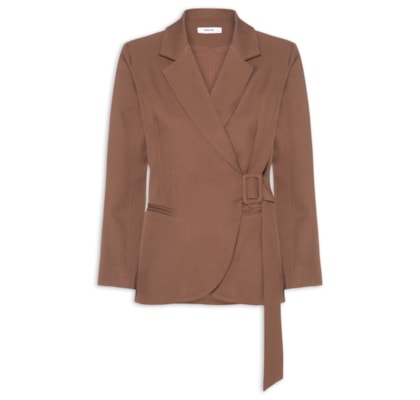 Blazer Feminino Transpassado – Marrom
