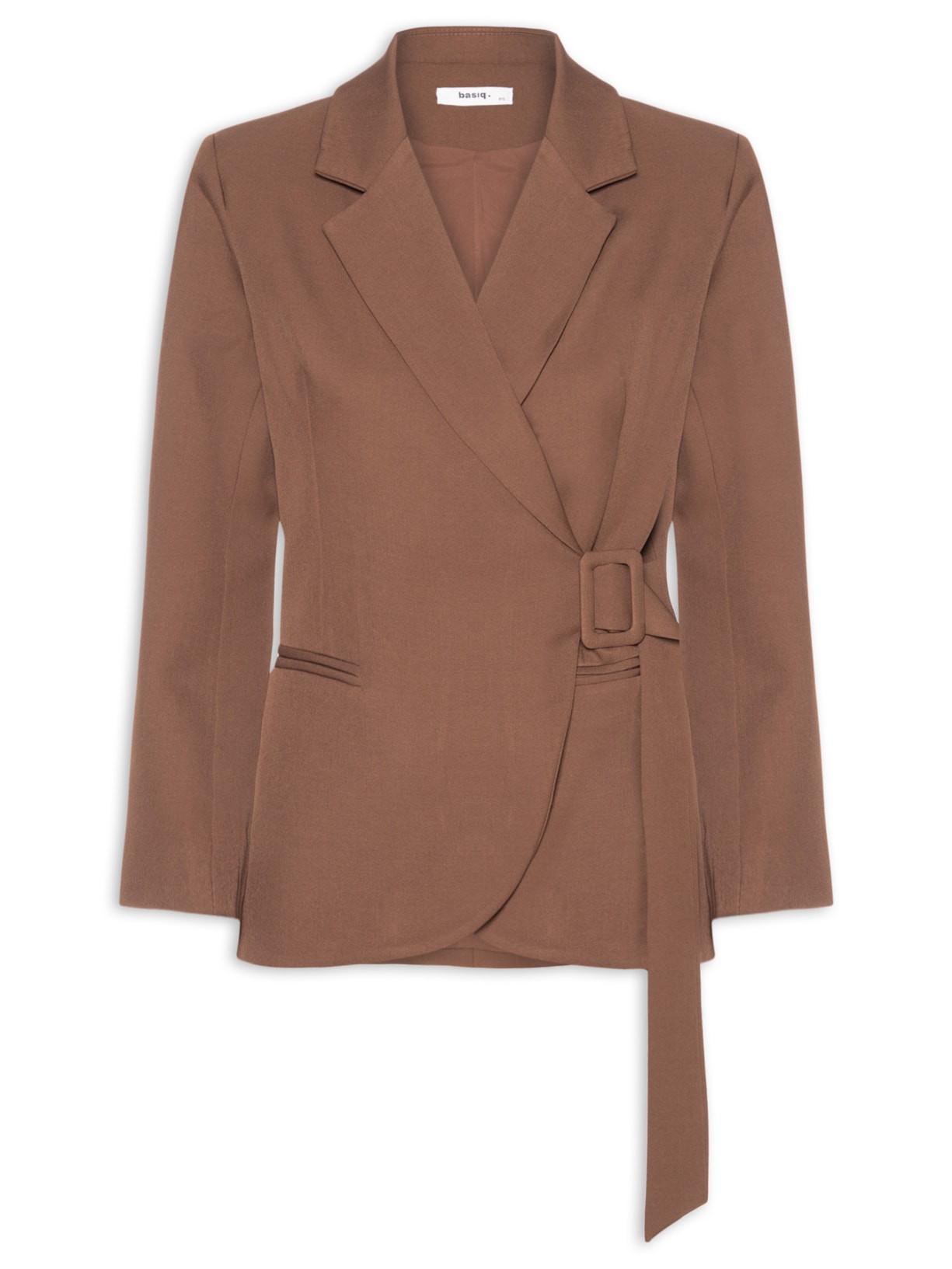 Blazer Feminino Transpassado – Marrom