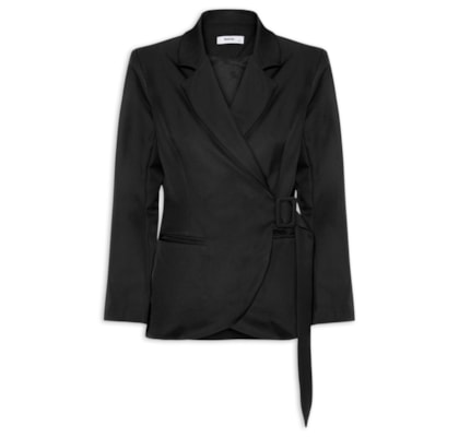 Blazer Feminino Transpassado – Preto