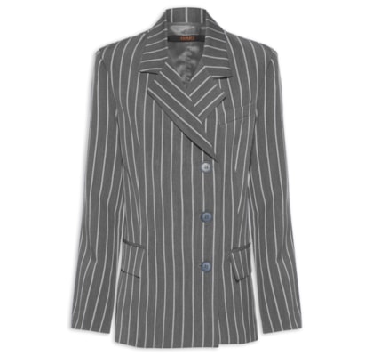 Blazer Feminino Transpasse Melange - Cinza