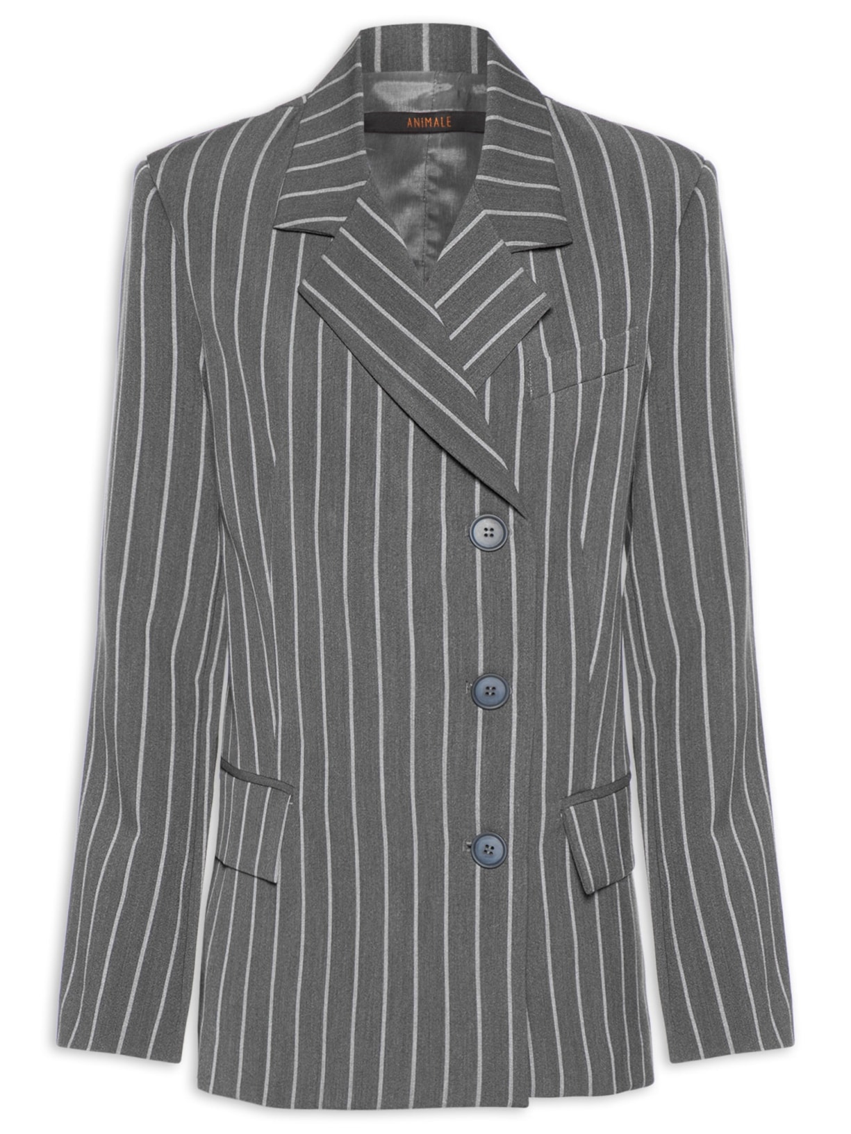 Blazer Feminino Transpasse Melange - Cinza