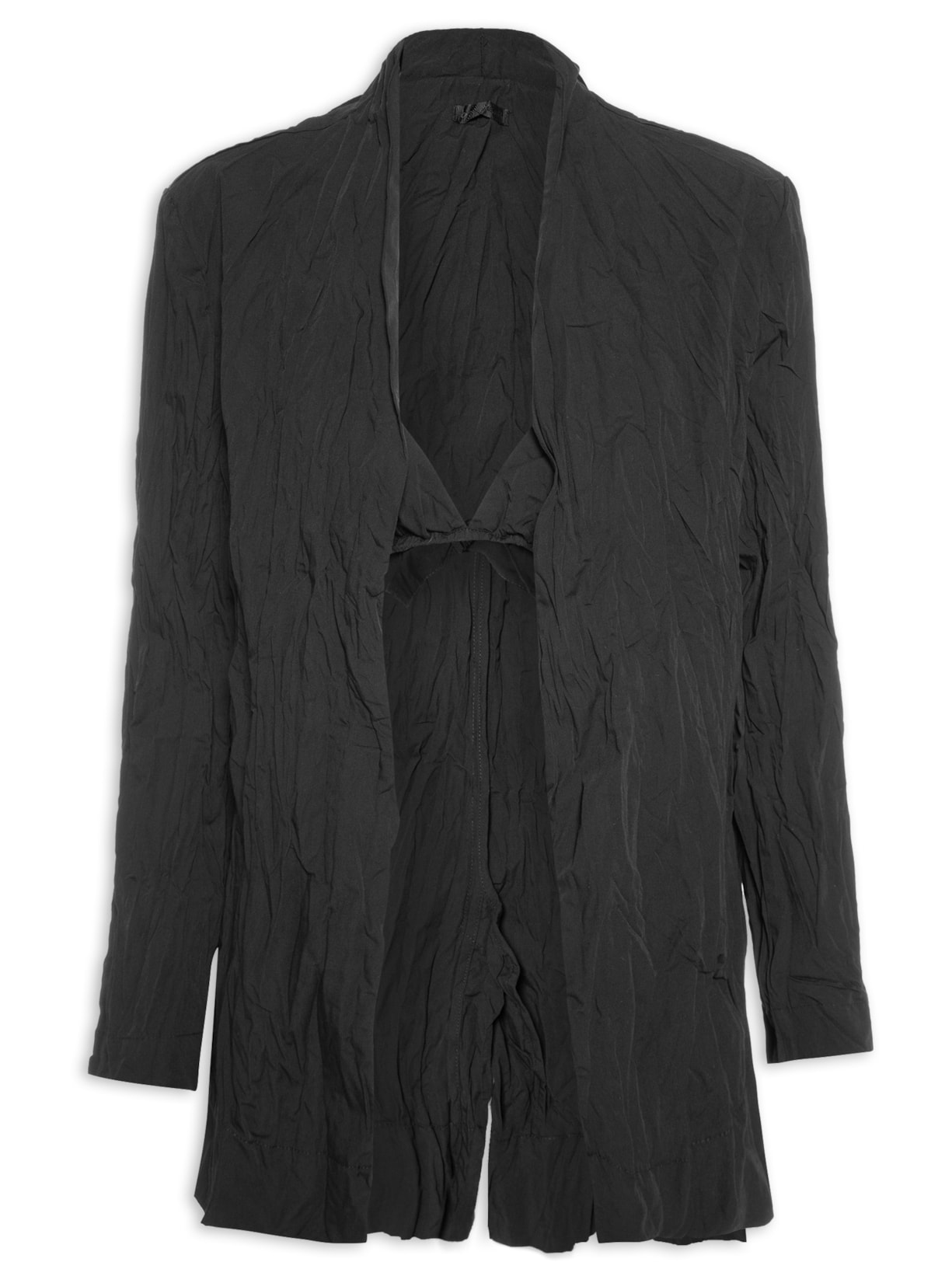 Blazer Feminino Tricoline Wrinkled - Preto