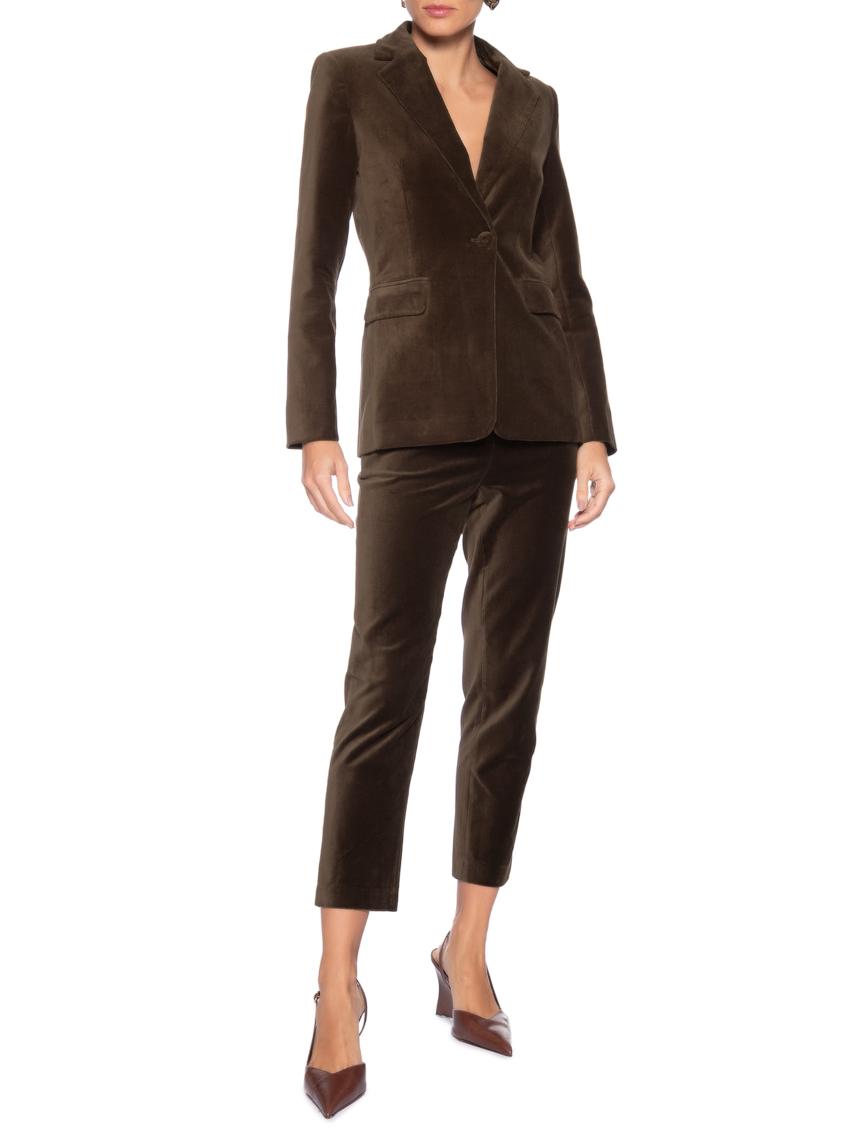 Blazer Feminino Veludo Ester – Marrom Le Lis