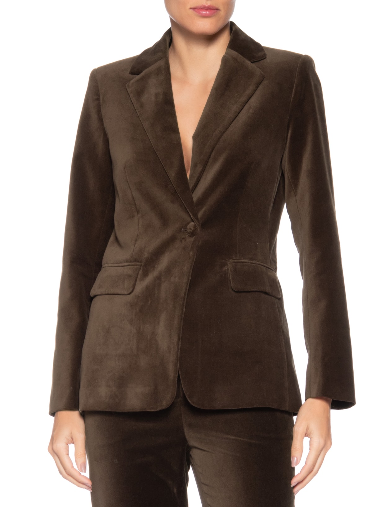 Blazer Feminino Veludo Ester – Marrom Le Lis