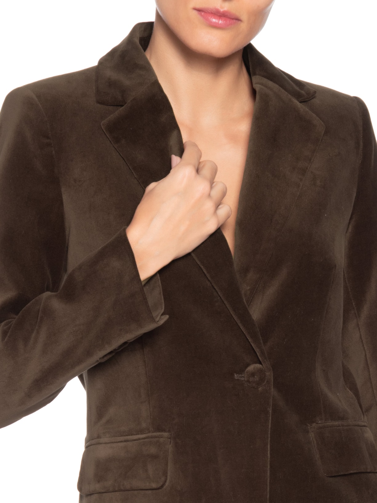Blazer Feminino Veludo Ester – Marrom Le Lis