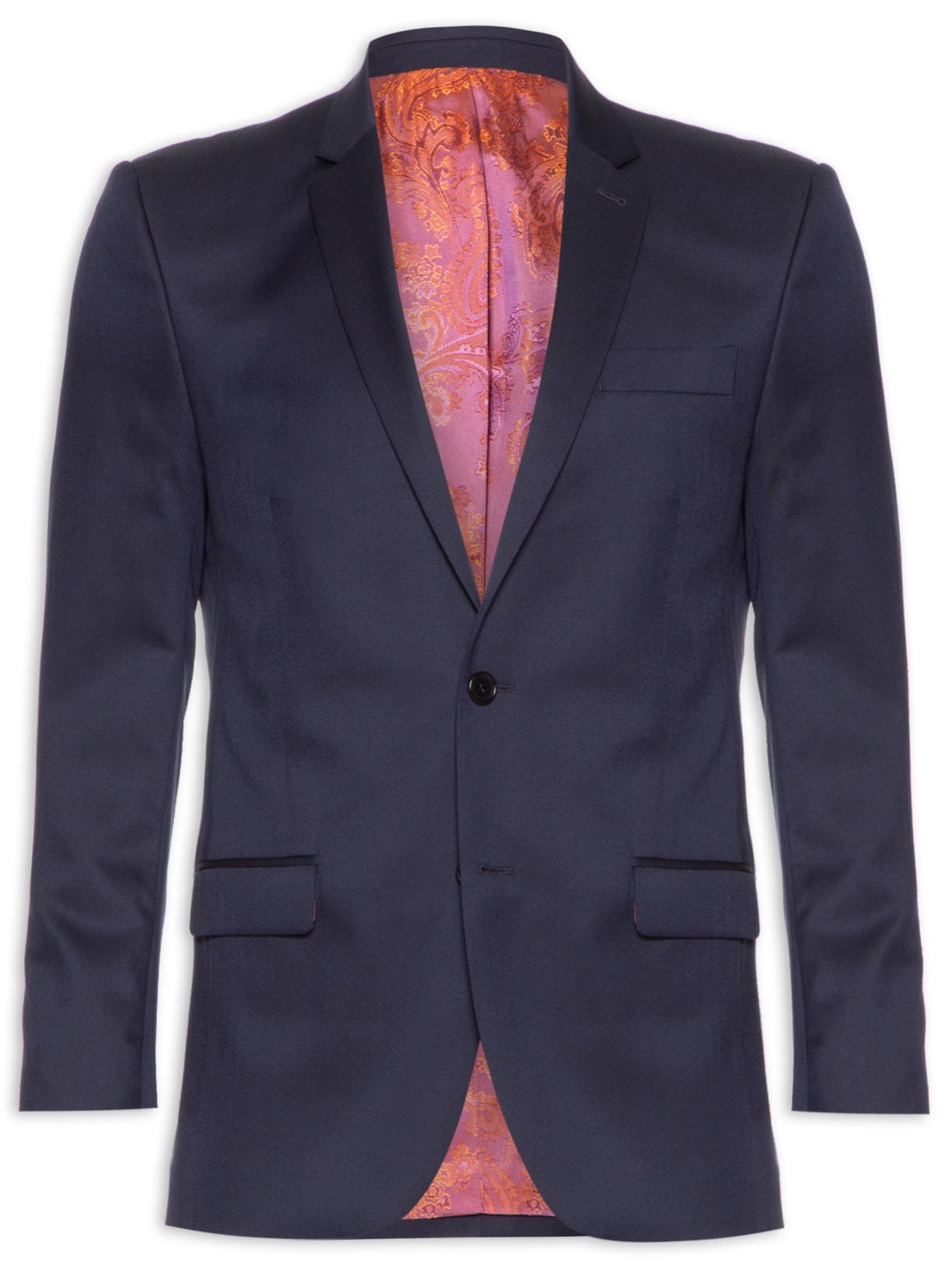 Blazer Masculino 2 Botões Live Liso Azul Ricardo Almeida