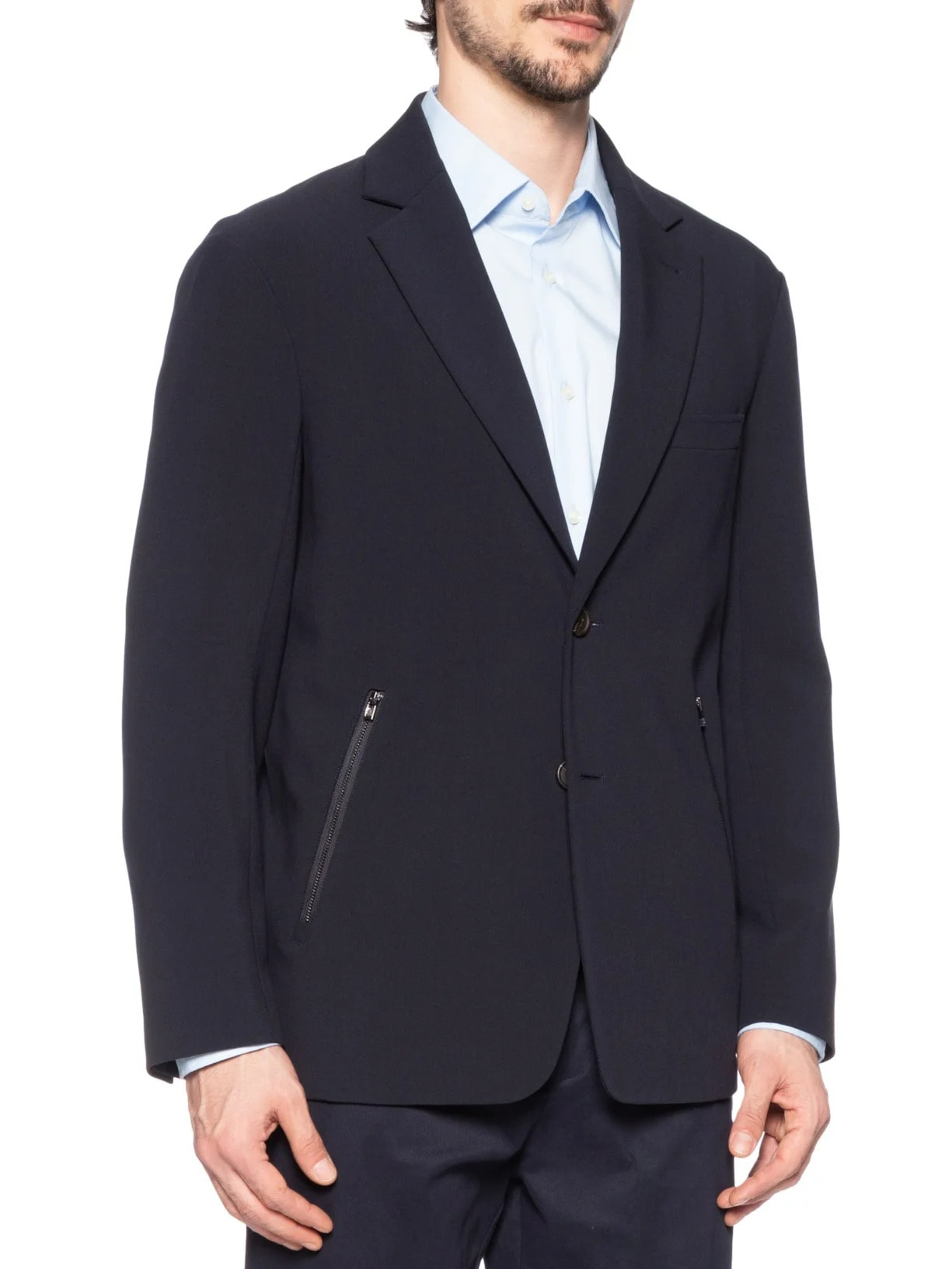 Blazer Masculino Com Zíper Azul Emporio Armani