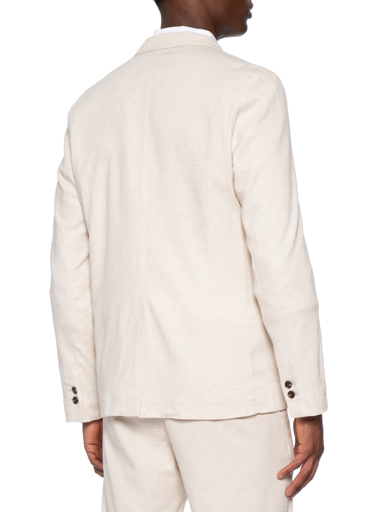 Blazer Masculino Em Blend Linho Bege '2 Essential
