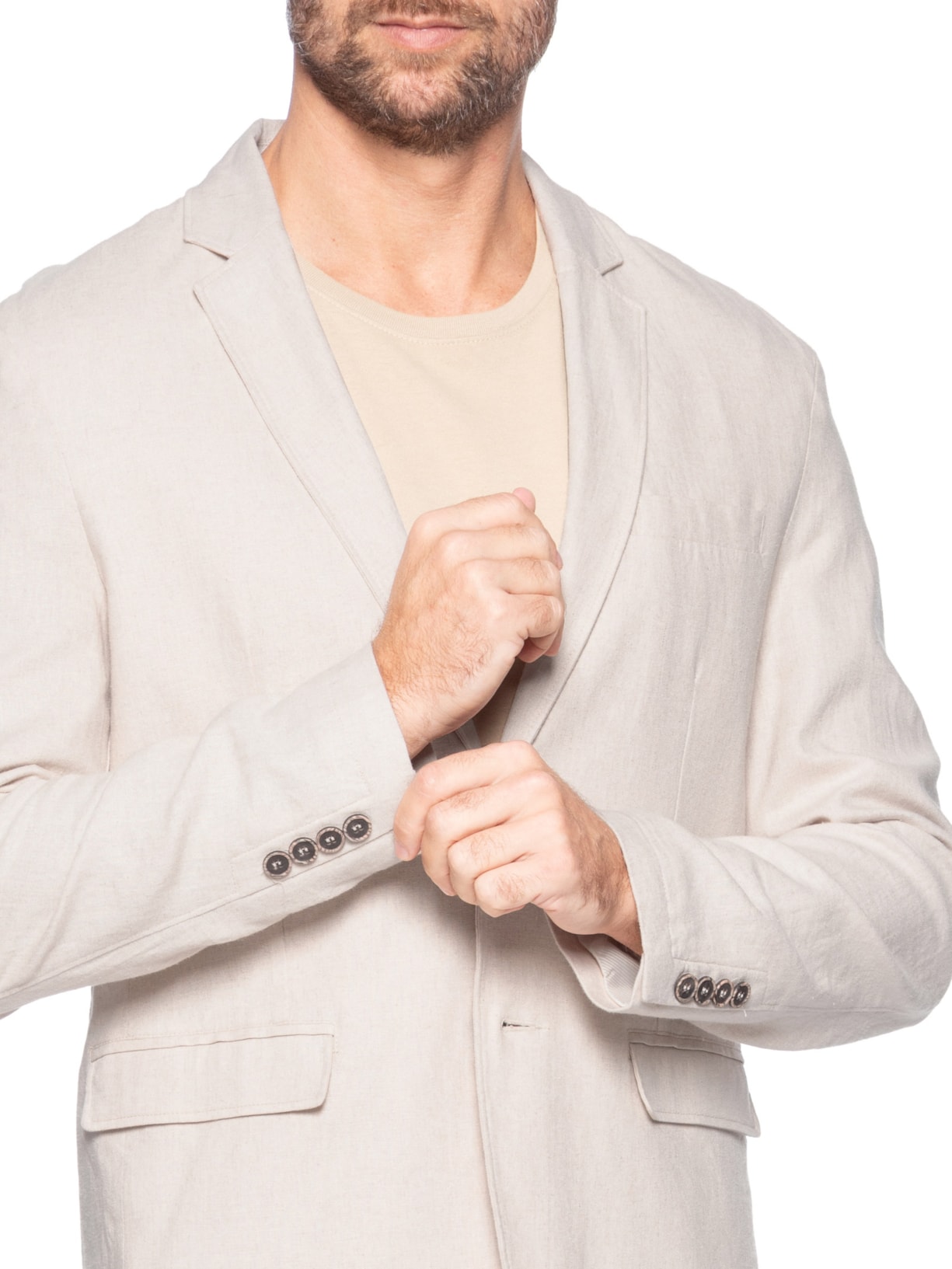 Blazer Masculino Linho Clássico Bege Foxton