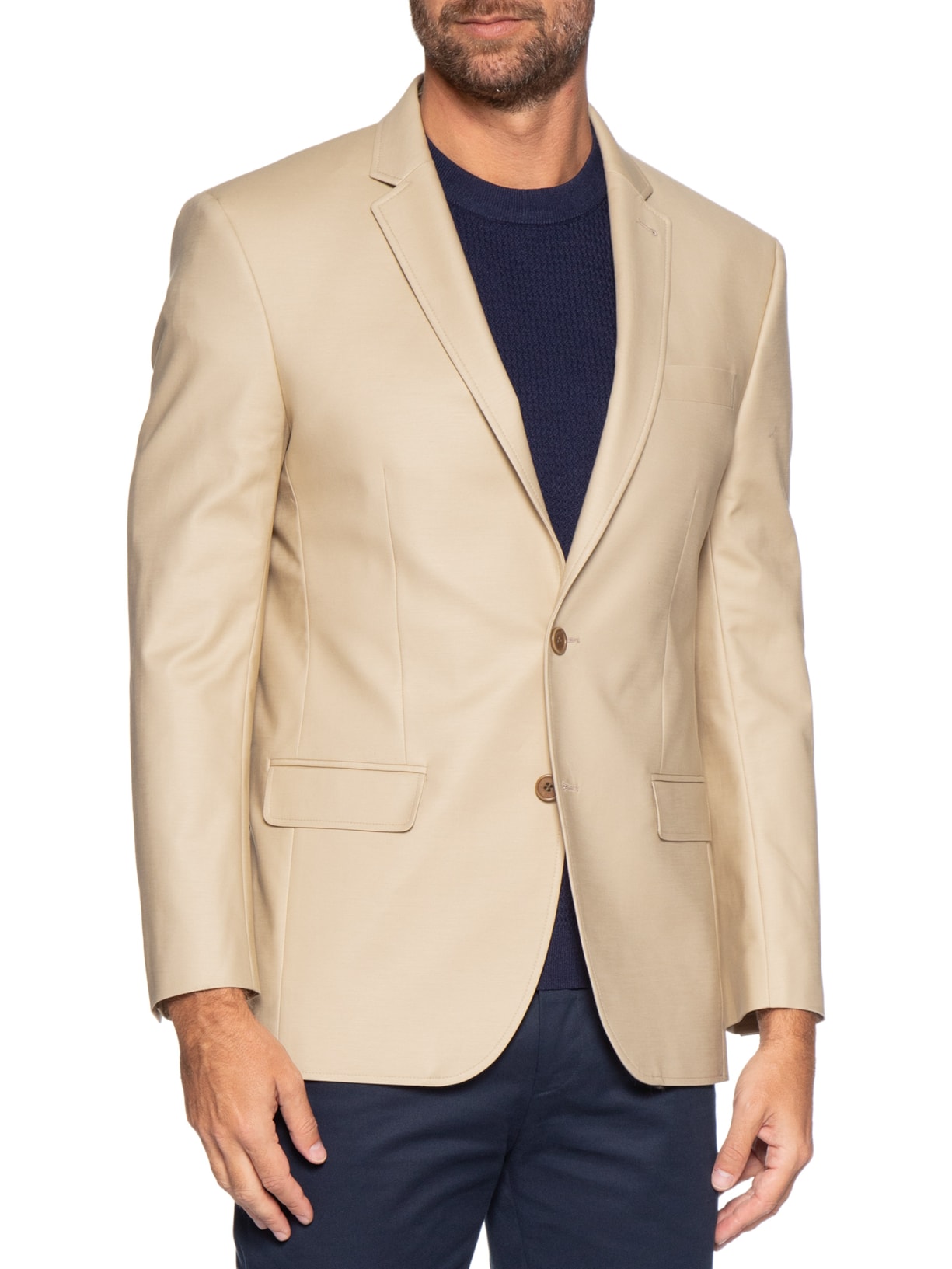 Blazer Masculino Live Liso Bege Ricardo Almeida