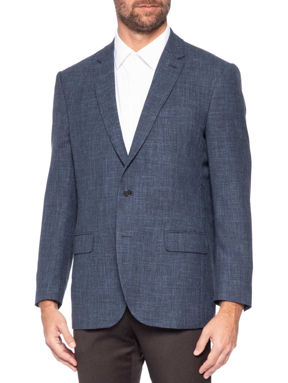Blazer Masculino Meio Forro Em Lã 19/1 Com Linho E Seda Azul Ricardo Almeida