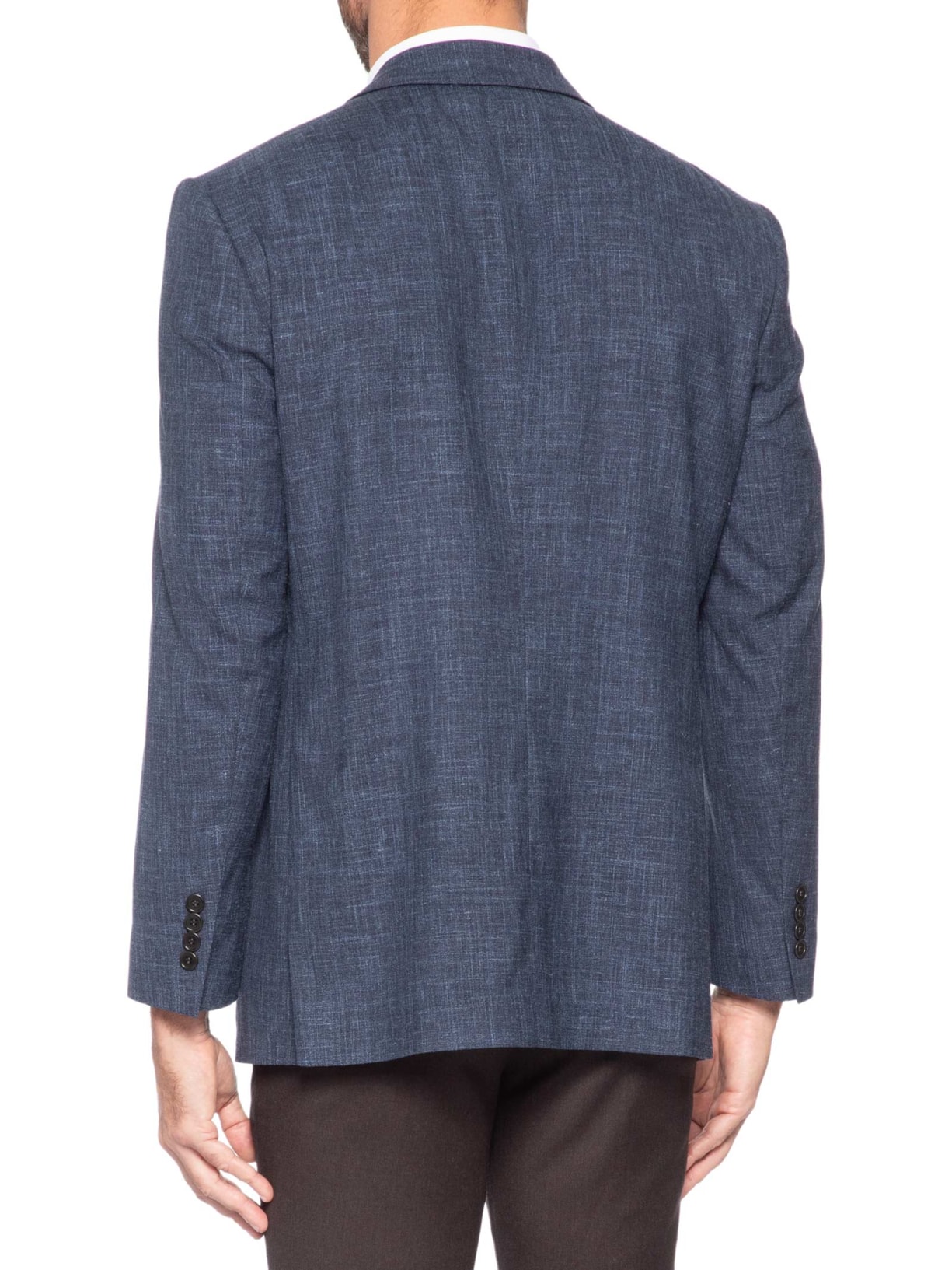 Blazer Masculino Meio Forro Em Lã 19/1 Com Linho E Seda Azul Ricardo Almeida