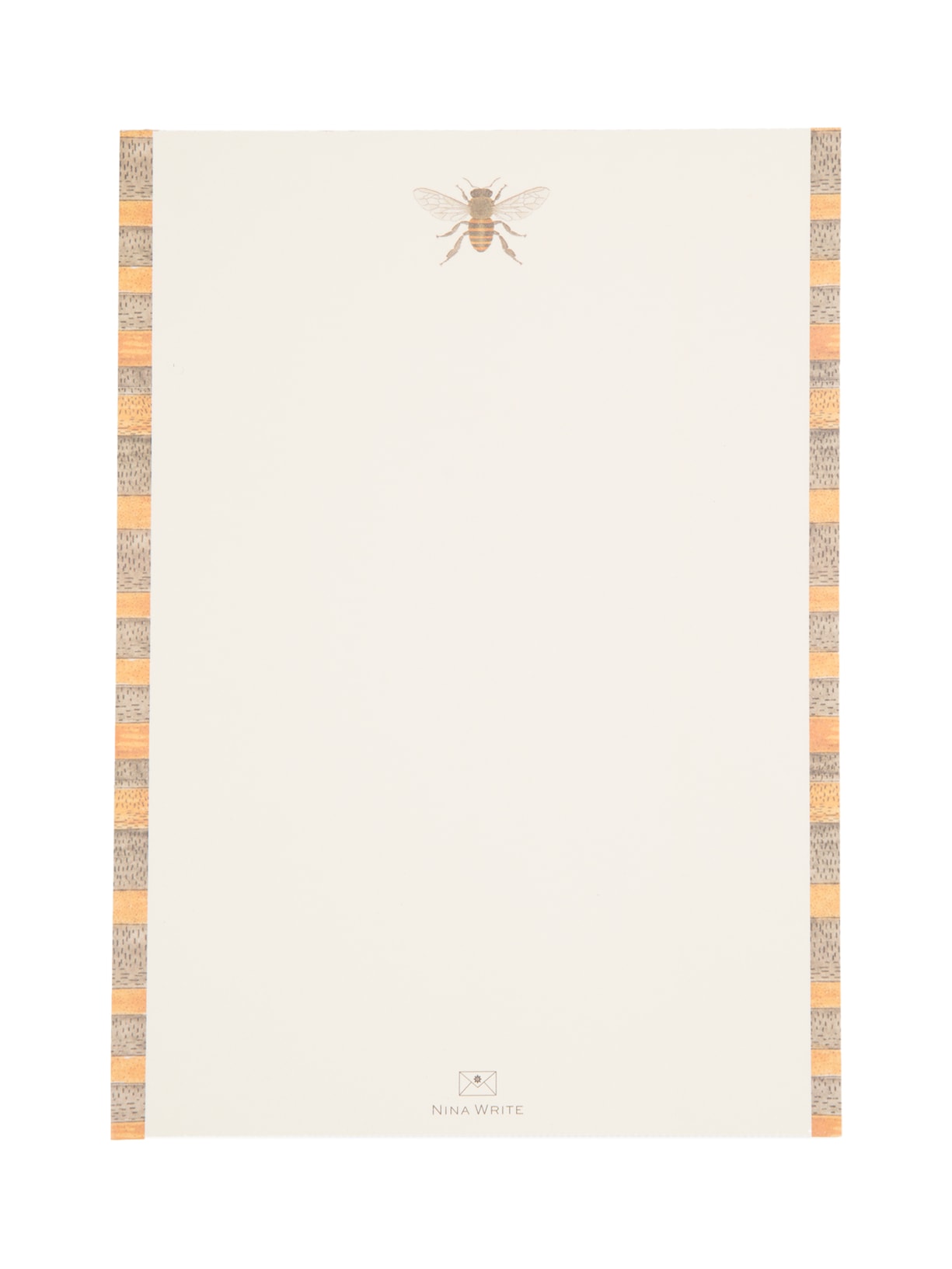 Bloco A5 Inseto Abelha Sem Pauta Em Papel Bege Nina Write