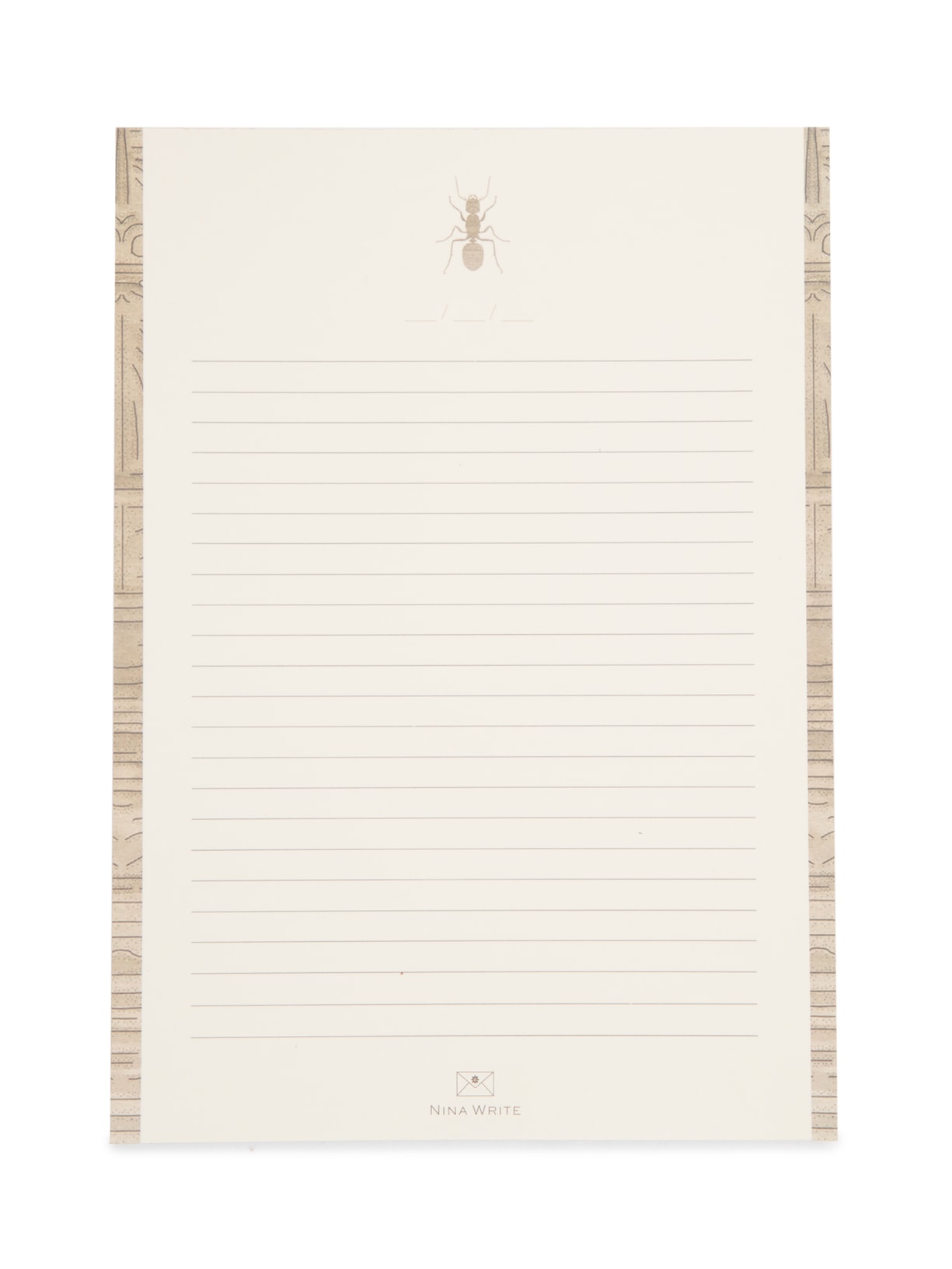 Bloco A5 Inseto Formiga Sem Pauta Em Papel - Bege