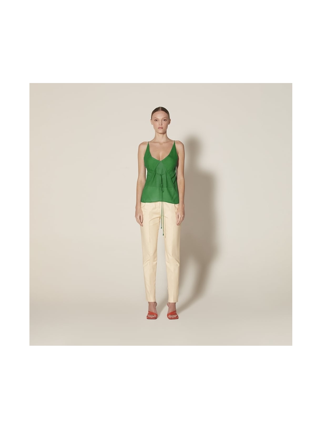 BLUSA ALÇAS FINAS BIRIBA VERDE Shop Ginger